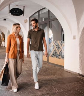 A couple is shopping